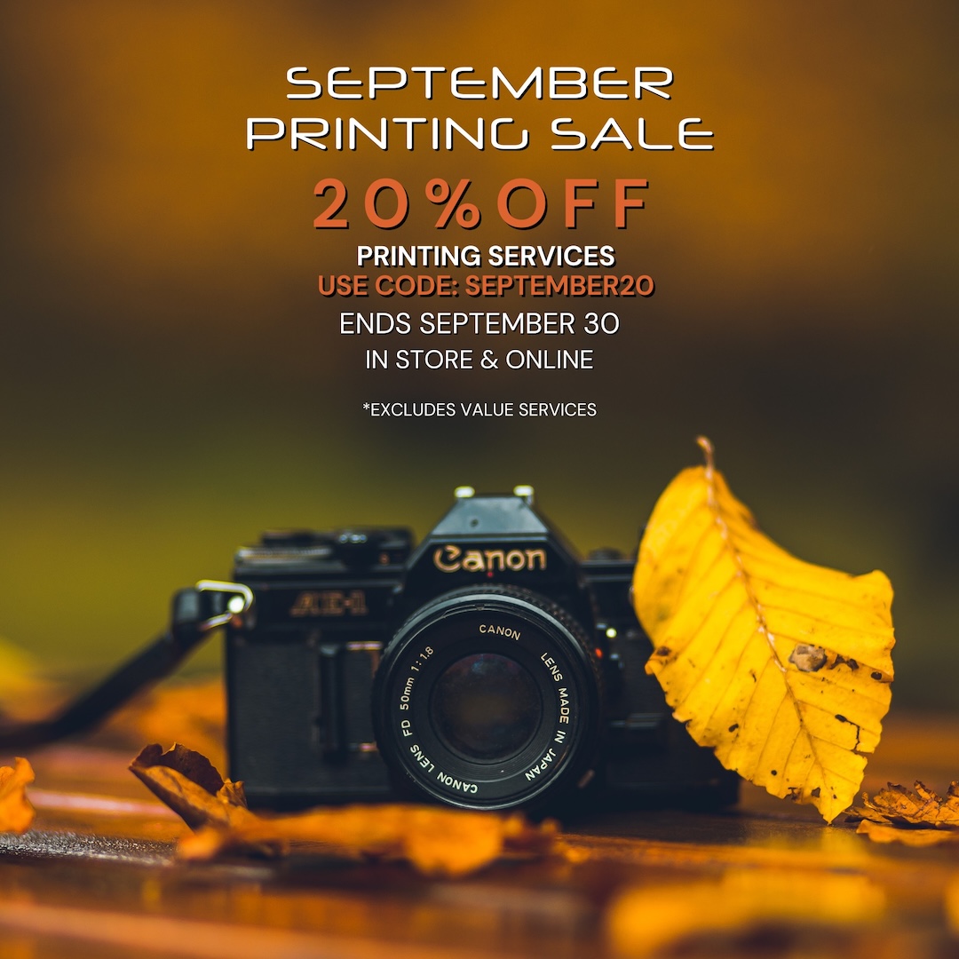 September Sale 20% Off Printing